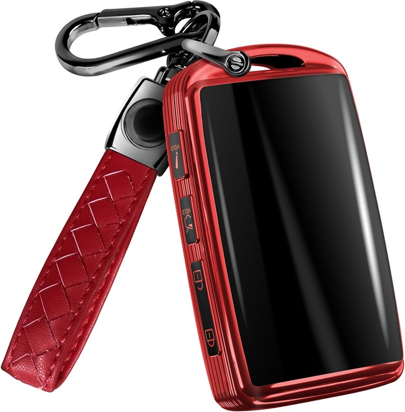 Lucrum Compatible with Mazda Key Fob Cover & Leather Keychain - TPU Case for 3, 6, CX-5 CX-9 CX-30 CX-50 CX-70 (2019-2025) - Image 1